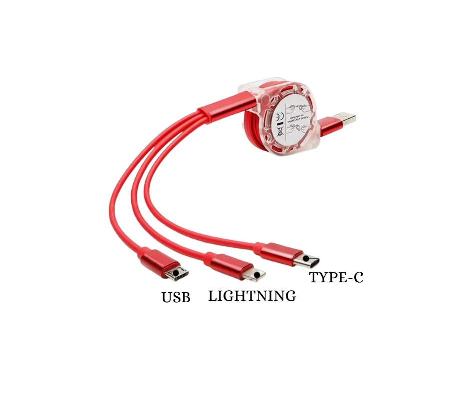 3 in 1 Charging Cable For Cars | Assorted Colors | StangKart