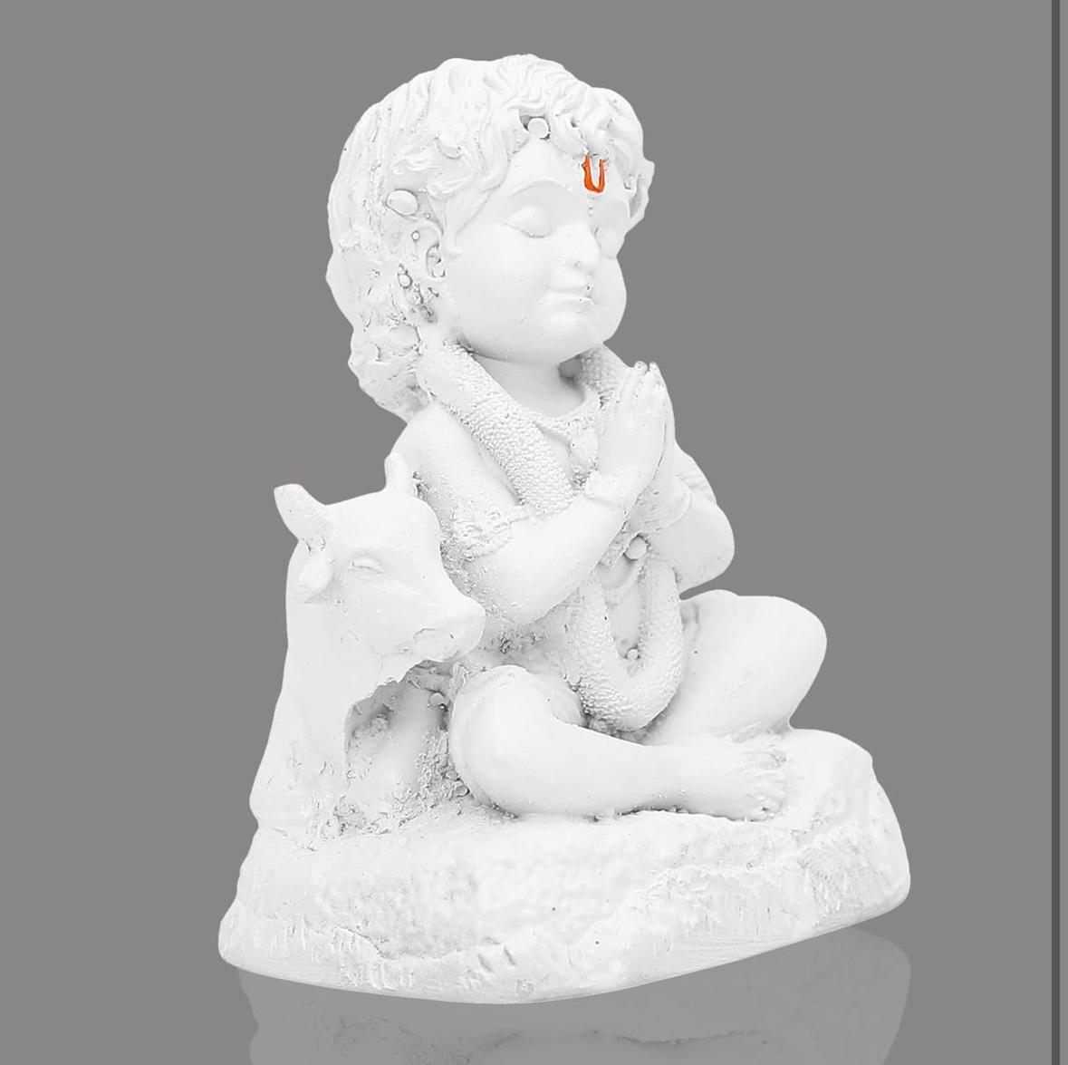STANGKART BAL GOPAL WITH COW IDOL WHITE MATTE FINISH