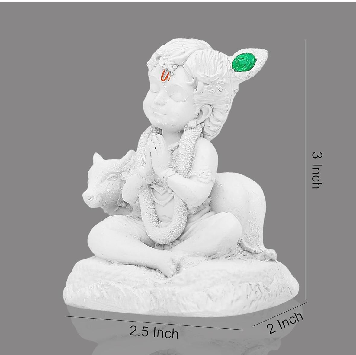 STANGKART BAL GOPAL WITH COW IDOL WHITE MATTE FINISH