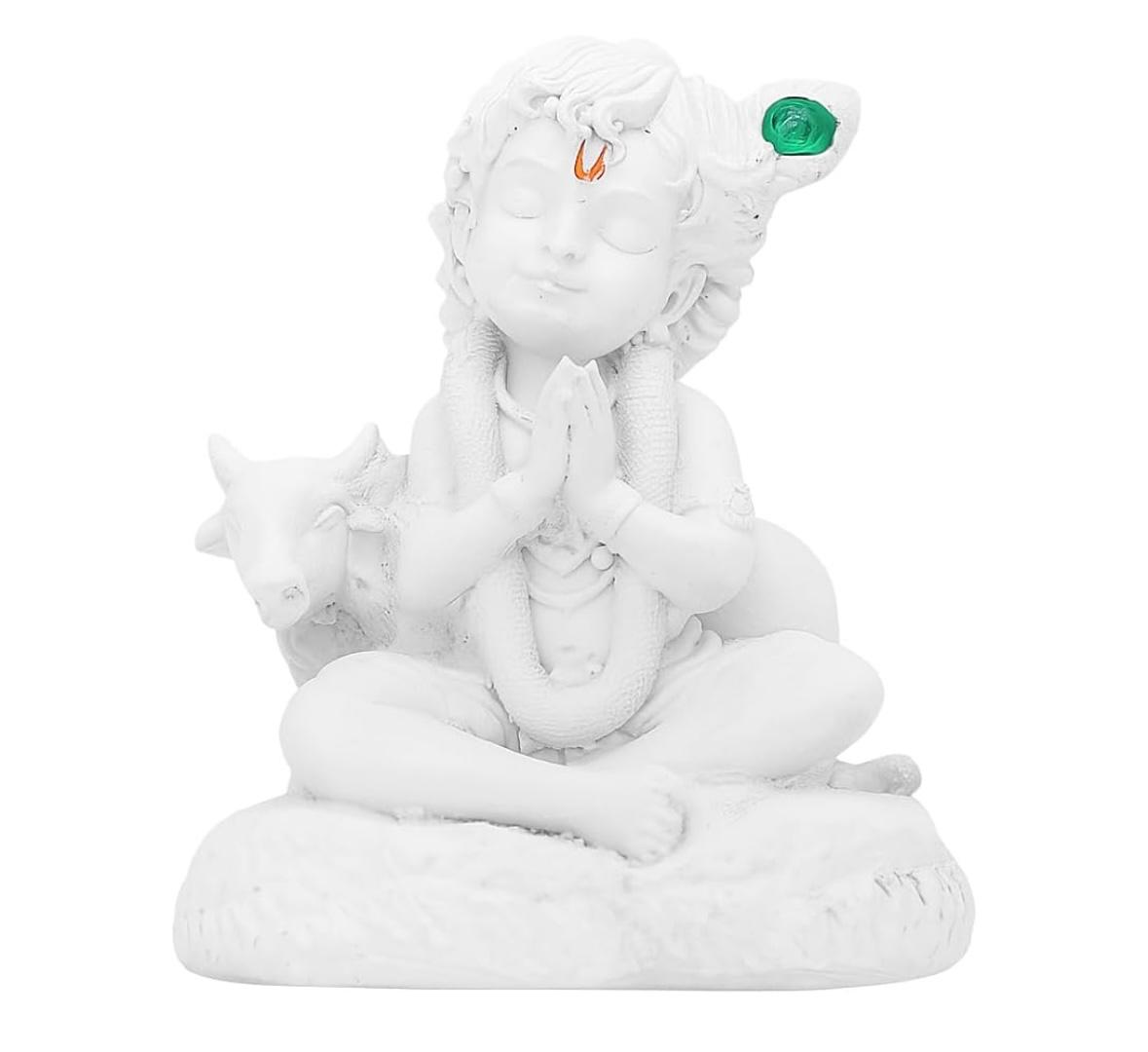 STANGKART BAL GOPAL WITH COW IDOL WHITE MATTE FINISH