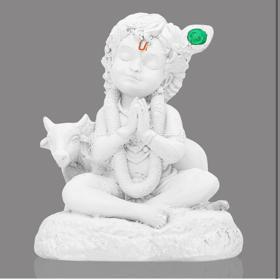 STANGKART BAL GOPAL WITH COW IDOL WHITE MATTE FINISH